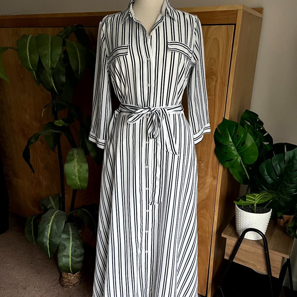 Banana Republic Stripe Maxi Shirt Dress - Size 10